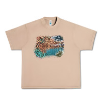 Burro Leopard Wood Cowhide Pattern Mixed Western Frame Urban Heavy Tee - Bettercallsaul