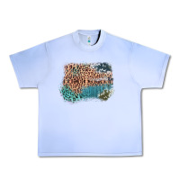 Grape Ice Leopard Wood Cowhide Pattern Mixed Western Frame Urban Heavy Tee - Bettercallsaul