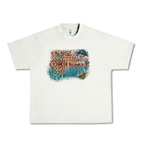 Pistachio Leopard Wood Cowhide Pattern Mixed Western Frame Urban Heavy Tee - Bettercallsaul