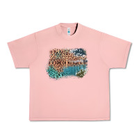 Salmon Leopard Wood Cowhide Pattern Mixed Western Frame Urban Heavy Tee - Bettercallsaul
