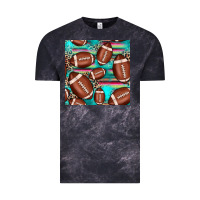 Cloud Black football leopard turquoise seamless pattern Vintage Tee - JahusDesignShop