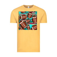 Vintage Mustard football leopard turquoise seamless pattern Vintage Tee - JahusDesignShop