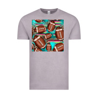 Vintage Zinc football leopard turquoise seamless pattern Vintage Tee - JahusDesignShop