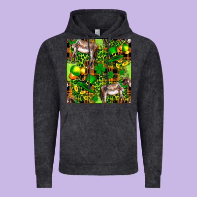 St. Patrick's Donkey With Leprechaun Hat Seamless Vintage Hoodie Designed By Fadigitalartstudio