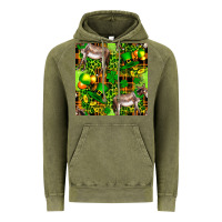 Vintage Olive St. Patrick's Donkey With Leprechaun Hat Seamless Vintage Hoodie - FaDigitalArtStudio