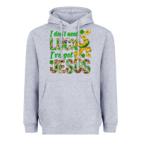 Heather Grey I Don't Need Luck I've Got Jesus St. Patricks Heavyweight Hoodie - BundleAndBundleShop