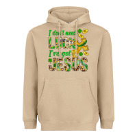 Mushroom I Don't Need Luck I've Got Jesus St. Patricks Heavyweight Hoodie - BundleAndBundleShop