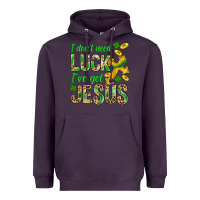 Plum I Don't Need Luck I've Got Jesus St. Patricks Heavyweight Hoodie - BundleAndBundleShop
