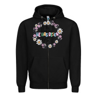 Black he has risen Zipper Hoodie - MaliasSmallBusiness