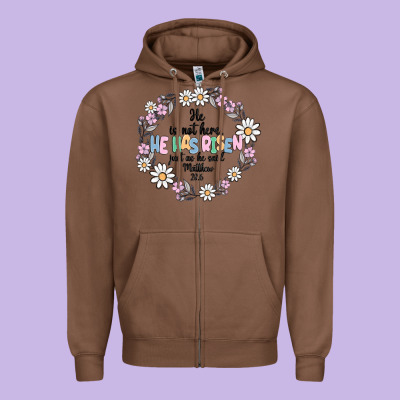 He Has Risen Zipper Hoodie Designed By Maliassmallbusiness