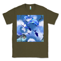 Army Green dolphins Classic Tee - BundleAndBundleShop