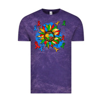 Cloud Purple autism sunflower ribbon Vintage Tee - AdoDesignShop