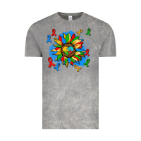 Cloud Rock autism sunflower ribbon Vintage Tee - AdoDesignShop