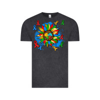 Vintage Black autism sunflower ribbon Vintage Tee - AdoDesignShop