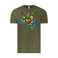 Vintage Olive autism sunflower ribbon Vintage Tee - AdoDesignShop