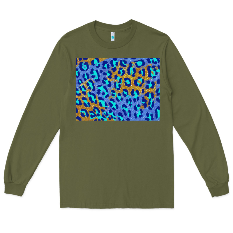 Leopard Background Turquoise And Gold 3200x2400 Long Sleeve Tee by AdoDesignShop | Teevron