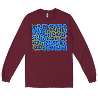 Burgundy leopard background turquoise and gold 3200x2400 Long Sleeve Tee - AdoDesignShop