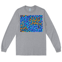 Heather Grey leopard background turquoise and gold 3200x2400 Long Sleeve Tee - AdoDesignShop
