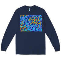 Navy leopard background turquoise and gold 3200x2400 Long Sleeve Tee - AdoDesignShop