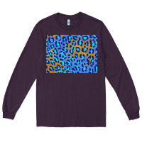 Plum leopard background turquoise and gold 3200x2400 Long Sleeve Tee - AdoDesignShop