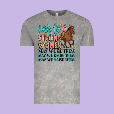 Heres To Strong Women Vintage Tee Designed By Artiststas