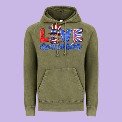 Love America Gnome Vintage Hoodie Designed By Hra Design Shop