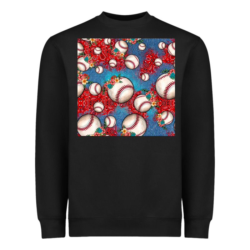 Baseball Paisley And Jean Pattern, Baseball Seamless Pattern Heavyweight Sweatshirt by JahusDesignShop | Teevron