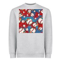 Heather Grey baseball paisley and jean pattern, baseball seamless pattern Heavyweight Sweatshirt - JahusDesignShop