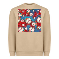 Mushroom baseball paisley and jean pattern, baseball seamless pattern Heavyweight Sweatshirt - JahusDesignShop