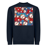 Navy baseball paisley and jean pattern, baseball seamless pattern Heavyweight Sweatshirt - JahusDesignShop