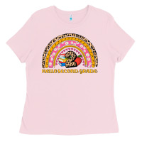Bubblegum Pink back to school rainbow hello second grade Ladies Tee - AdoDesignShop