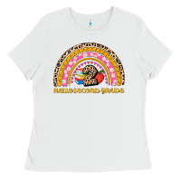 White back to school rainbow hello second grade Ladies Tee - AdoDesignShop