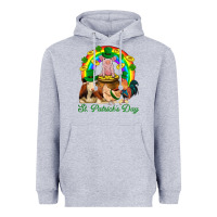 Heather Grey St. Patrick's Day Farm Animal Png Heavyweight Hoodie - BundleAndBundleShop