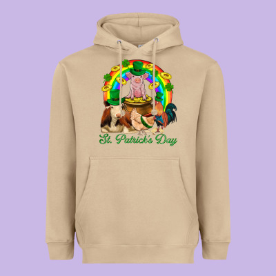 St. Patrick's Day Farm Animal Png Heavyweight Hoodie Designed By Bundleandbundleshop