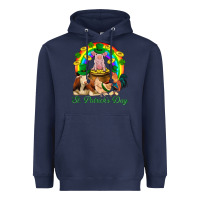 Navy St. Patrick's Day Farm Animal Png Heavyweight Hoodie - BundleAndBundleShop