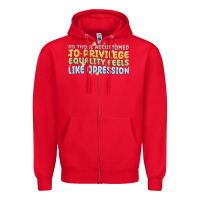 Red to those accustomed to privilege Zipper Hoodie - MaliasSmallBusiness