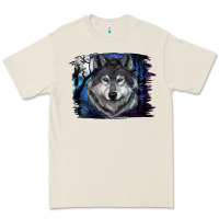 Bone Wolf And Full Moon Premium Tee - RanaPortraitStore