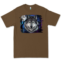 Cacao Wolf And Full Moon Premium Tee - RanaPortraitStore