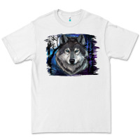 White Wolf And Full Moon Premium Tee - RanaPortraitStore