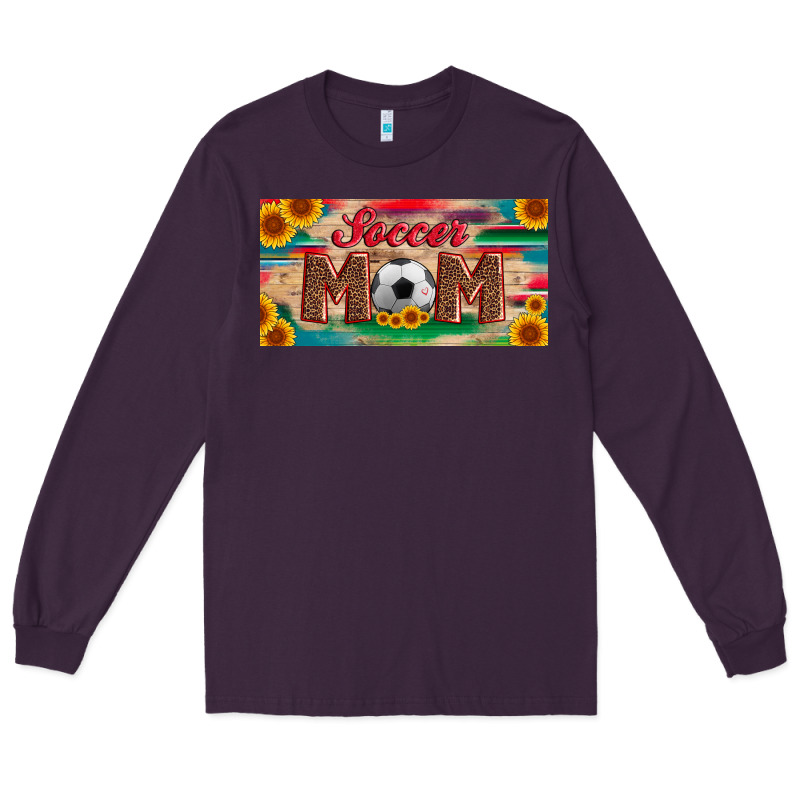 Soccer Mom With Ball And Sunflower And Serape Licanse Plate Long Sleeve Tee by Artiststas | Teevron