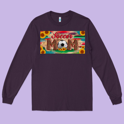 Soccer Mom With Ball And Sunflower And Serape Licanse Plate Long Sleeve Tee Designed By Artiststas
