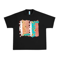 Black Western Cowhide Sunflower Jute Glitter Farm Life Brush Stroke Urban Heavy Tee - Bettercallsaul