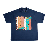 Navy Western Cowhide Sunflower Jute Glitter Farm Life Brush Stroke Urban Heavy Tee - Bettercallsaul