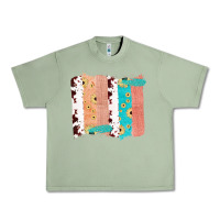 Oil Green Western Cowhide Sunflower Jute Glitter Farm Life Brush Stroke Urban Heavy Tee - Bettercallsaul