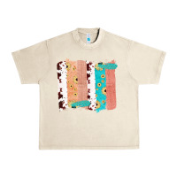 Sandshell Western Cowhide Sunflower Jute Glitter Farm Life Brush Stroke Urban Heavy Tee - Bettercallsaul