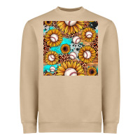 Mushroom baseball leopard turquoise sunflower seamless pattern Heavyweight Sweatshirt - JahusDesignShop