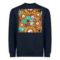 Navy baseball leopard turquoise sunflower seamless pattern Heavyweight Sweatshirt - JahusDesignShop