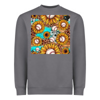 Storm baseball leopard turquoise sunflower seamless pattern Heavyweight Sweatshirt - JahusDesignShop