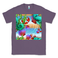 Lavender seahorse and beach Classic Tee - BundleAndBundleShop