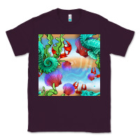 Plum seahorse and beach Classic Tee - BundleAndBundleShop